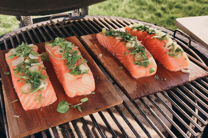 Zalm op hout